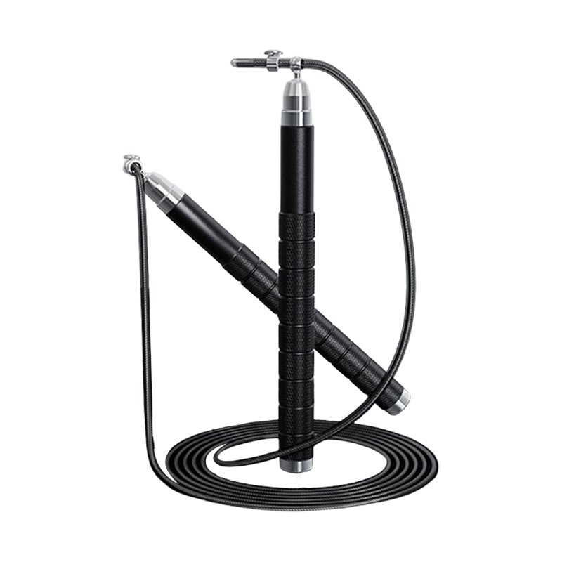 TS-12 কালো এবং সাদা অ্যালুমিনিয়াম হ্যান্ডেল রেসিং জাম্প দড়ি